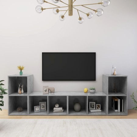 Muebles de salón 4 pzas madera ingeniería gris hormigón | Foro24.es | Tu tienda online para hogar, jardín y más Foro24.es