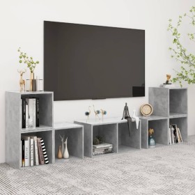 Muebles de salón 6 piezas madera de ingeniería gris hormigón de , Muebles TV - Ref: Foro24-3080055, Precio: 128,15 €, Descuen...