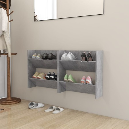 Zapateros de pared 2 uds contrachapada gris hormigón 60x18x60cm by , Shoe racks and shoe organizers - Ref: Foro24-806727, Pri...