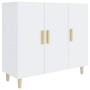 Aparador de madera de ingeniería blanco brillo 90x34x80 cm de , Aparadores - Ref: Foro24-812498, Precio: 112,49 €, Descuento:...