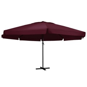 Sombrilla de jardín con palo de aluminio rojo burdeos 600 cm