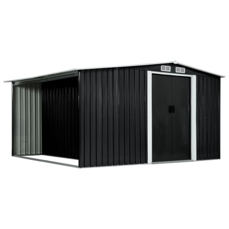 Cobertizo jardín puertas correderas acero gris 329,5x312x178 cm by , Sheds - Ref: Foro24-144024, Price: 1,00 €, Discount: %