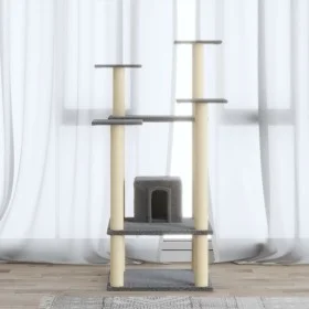 Cat scratching post with light gray sisal posts 110 cm by vidaXL, Cat furniture - Ref: Foro24-171480, Price: 54,58 €, Discoun...