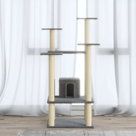 Cat scratching post with light gray sisal posts 110 cm by vidaXL, Cat furniture - Ref: Foro24-171480, Price: 54,58 €, Discoun...
