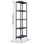 Estantería de plástico 125 kg 60x30x180 cm negro de , Estanterías industriales - Ref: Foro24-45674, Precio: 55,32 €, Descuent...