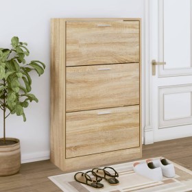 Mueble zapatero madera contrachapada roble Sonoma 63x24x103 cm von , Schuhregale und Schuhorganisatoren - Ref: Foro24-342551,...