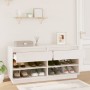 Mueble zapatero de madera maciza de pino blanco 110x34x52 cm by , Shoe racks and shoe organizers - Ref: Foro24-814445, Price:...