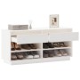 Mueble zapatero de madera maciza de pino blanco 110x34x52 cm by , Shoe racks and shoe organizers - Ref: Foro24-814445, Price:...