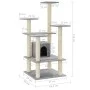 Cat scratching post with light gray sisal posts 110 cm by vidaXL, Cat furniture - Ref: Foro24-171480, Price: 54,58 €, Discoun...