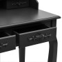 Juego de tocador y taburete madera paulownia negro 75x69x140 cm by , Bedroom Dressers - Ref: Foro24-289316, Price: 153,86 €, ...