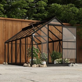 Invernadero de vidrio gris antracita aluminio 155x298x191 cm von , Gewächshäuser - Ref: Foro24-3082335, Preis: 765,76 €, Raba...