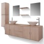 Conjunto de muebles de baño con lavabo y grifo 11 piezas beige von , Badezimmermöbel - Ref: Foro24-273688, Preis: 434,80 €, R...