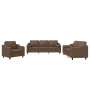 Juego de sofás con cojines 3 piezas tela marrón de , Sofás - Ref: Foro24-3201789, Precio: 694,00 €, Descuento: %