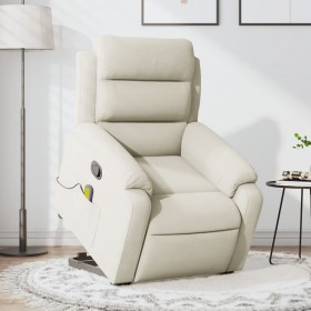 Sillón reclinable de masaje elevable terciopelo crema by , Armchairs - Ref: Foro24-3205112, Price: 318,64 €, Discount: %