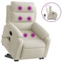 Sillón reclinable de masaje elevable terciopelo crema by , Armchairs - Ref: Foro24-3205112, Price: 318,64 €, Discount: %