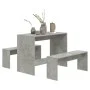Juego de comedor 3 piezas madera contrachapada gris hormigón de vidaXL, muebles para cocinas y comedores - Ref: Foro24-809480...