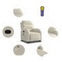 Sillón reclinable de masaje elevable terciopelo crema by , Armchairs - Ref: Foro24-3205112, Price: 318,64 €, Discount: %