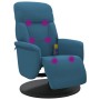 Sillón reclinable de masaje con reposapiés terciopelo azul by , Armchairs - Ref: Foro24-356692, Price: 199,50 €, Discount: %