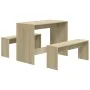 Sonoma oak plywood 3-piece dining set by vidaXL, Furniture sets for kitchens and dining rooms - Ref: Foro24-809479, Price: 91...