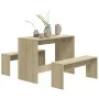 Sonoma oak plywood 3-piece dining set by vidaXL, Furniture sets for kitchens and dining rooms - Ref: Foro24-809479, Price: 91...