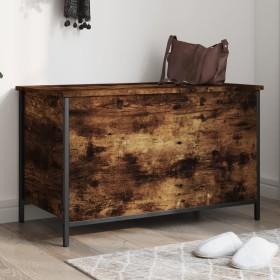 Banco almacenaje madera ingeniería roble ahumado 80x42,5x50 cm by , Benches for halls and storage - Ref: Foro24-839015, Price...