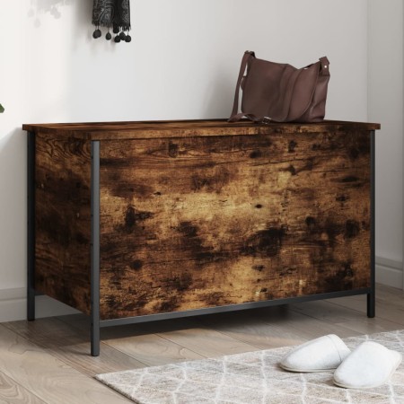 Banco almacenaje madera ingeniería roble ahumado 80x42,5x50 cm by , Benches for halls and storage - Ref: Foro24-839015, Price...