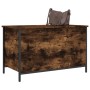 Banco almacenaje madera ingeniería roble ahumado 80x42,5x50 cm by , Benches for halls and storage - Ref: Foro24-839015, Price...