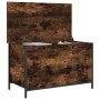 Banco almacenaje madera ingeniería roble ahumado 80x42,5x50 cm by , Benches for halls and storage - Ref: Foro24-839015, Price...