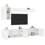 Muebles de TV de pared 5 piezas madera de ingeniería blanco by , TV Furniture - Ref: Foro24-3216496, Price: 179,35 €, Discoun...