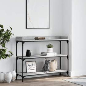 Mesa consola con estantes gris Sonoma 100x30x80 cm by , Side tables - Ref: Foro24-837810, Price: 49,21 €, Discount: %