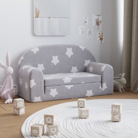 Sofá de niños de 2 plazas felpa suave gris claro con estrellas von , Baby- und Kleinkindmöbel - Ref: Foro24-357022, Preis: 54...