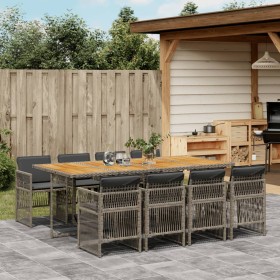 Comprar Set comedor jardín 9 pzas y cojines ratán