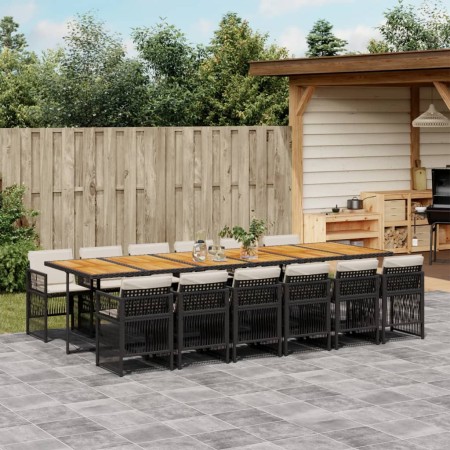 Set comedor de jardín con cojines 13 pzas ratán sintético negro von , Gartensets - Ref: Foro24-3210951, Preis: 1,00 €, Rabatt...