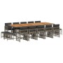 Set comedor de jardín con cojines 15 pzas ratán sintético gris by , Garden sets - Ref: Foro24-3210998, Price: 852,35 €, Disco...