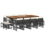 Set comedor de jardín con cojines 13 pzas ratán sintético negro von , Gartensets - Ref: Foro24-3210987, Preis: 802,39 €, Raba...