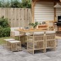 Set comedor de jardín 9 pzas con cojines ratán sintético beige de , Conjuntos de jardín - Ref: Foro24-3210964, Precio: 376,53...