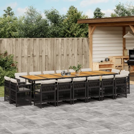 Set de muebles jardín 17 pzas con cojines ratán sintético negro von , Gartensets - Ref: Foro24-3211071, Preis: 1,00 €, Rabatt: %