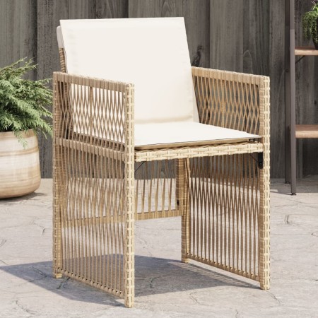 Sillas de jardín con cojines 4 uds ratán sintético beige by , Garden chairs - Ref: Foro24-364970, Price: 174,05 €, Discount: %