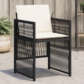 Sillas de jardín con cojines 4 unidades ratán sintético negro de , Sillas de jardín - Ref: Foro24-364966, Precio: 197,59 €, D...