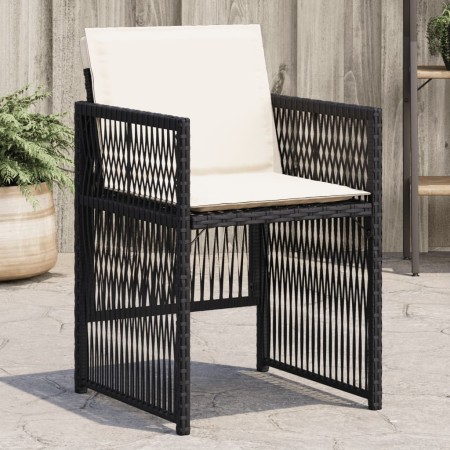 Sillas de jardín con cojines 4 unidades ratán sintético negro de , Sillas de jardín - Ref: Foro24-364966, Precio: 172,74 €