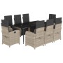 Set comedor de jardín 9 pzas cojines ratán sintético gris claro by , Garden sets - Ref: Foro24-3212604, Price: 1,00 €, Discou...