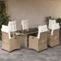 Set comedor de jardín 7 pzas con cojines ratán sintético beige de , Conjuntos de jardín - Ref: Foro24-3212692, Precio: 828,03 €