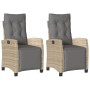 Sillón reclinable jardín reposapiés 2 uds ratán PE beige mezcla by , Garden chairs - Ref: Foro24-365245, Price: 284,02 €, Dis...