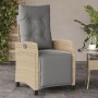 Sillón reclinable jardín reposapiés 2 uds ratán PE beige mezcla by , Garden chairs - Ref: Foro24-365245, Price: 284,02 €, Dis...