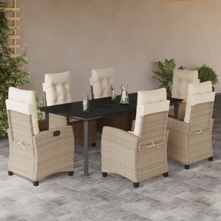 Set comedor de jardín 7 pzas con cojines ratán sintético beige by , Garden sets - Ref: Foro24-3212818, Price: 833,07 €, Disco...