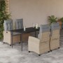 Set comedor de jardín 5 pzas con cojines ratán sintético beige by , Garden sets - Ref: Foro24-3212826, Price: 580,42 €, Disco...