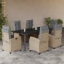 Set comedor de jardín 7 pzas con cojines ratán sintético beige by , Garden sets - Ref: Foro24-3212839, Price: 926,78 €, Disco...