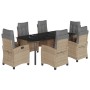 Set comedor de jardín 7 pzas con cojines ratán sintético beige by , Garden sets - Ref: Foro24-3212839, Price: 926,78 €, Disco...