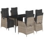 Set comedor de jardín 5 piezas con cojines ratán sintético gris by , Garden sets - Ref: Foro24-3213422, Price: 633,60 €, Disc...