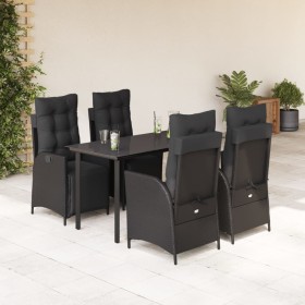 Set de muebles jardín 5 pzas con cojines ratán sintético negro von , Gartensets - Ref: Foro24-3213401, Preis: 599,41 €, Rabat...